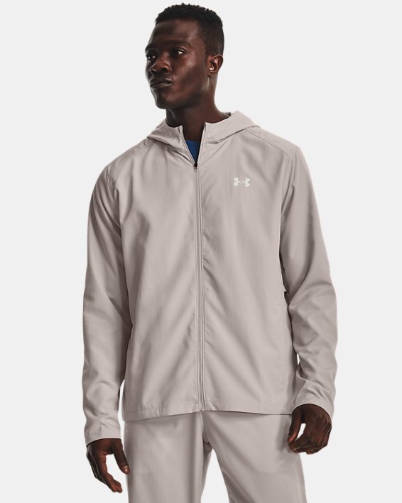 Men's UA OutRun The Rain Jacket in Gray image number 0